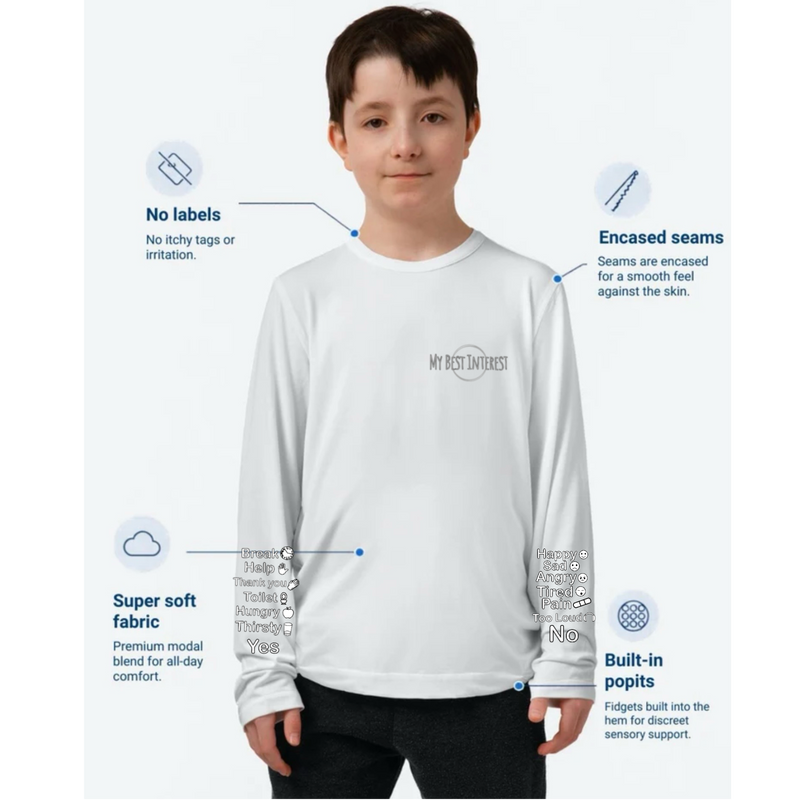 Kids Communication Fidget-T- Long Sleeve- Essentials (Sleeve Print)