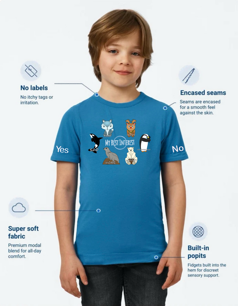 Kids Communication Fidget-T- Short Sleeve- Autumn Animals