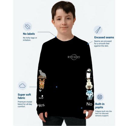 Kids Communication Fidget-T- Long Sleeve- Arctic Animals (Sleeve Print)