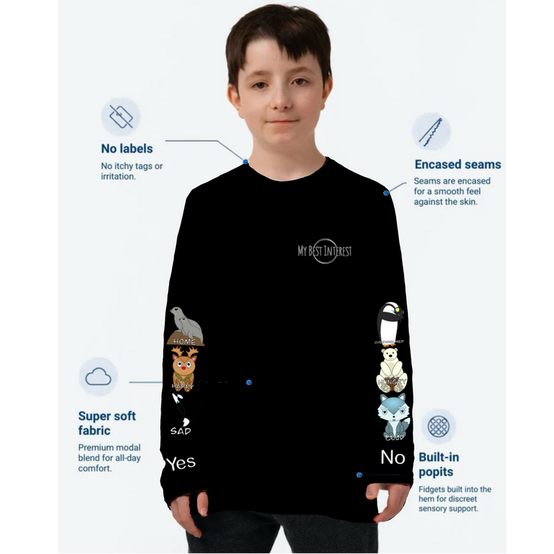 Kids Communication Fidget-T- Long Sleeve- Arctic Animals (Sleeve Print)