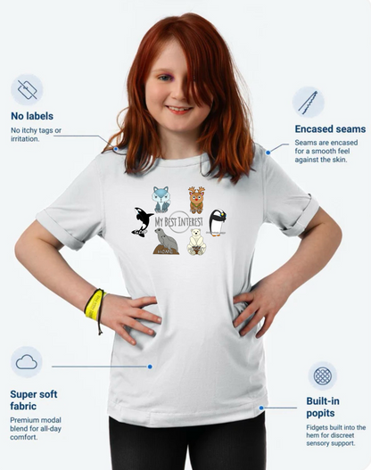 Kids Communication Fidget-T- Short Sleeve- Autumn Animals