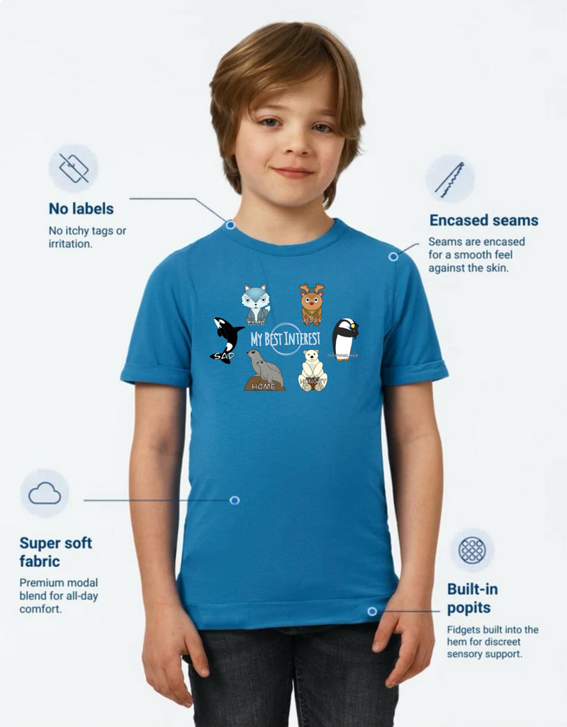 Kids Communication Fidget-T- Short Sleeve- Autumn Animals