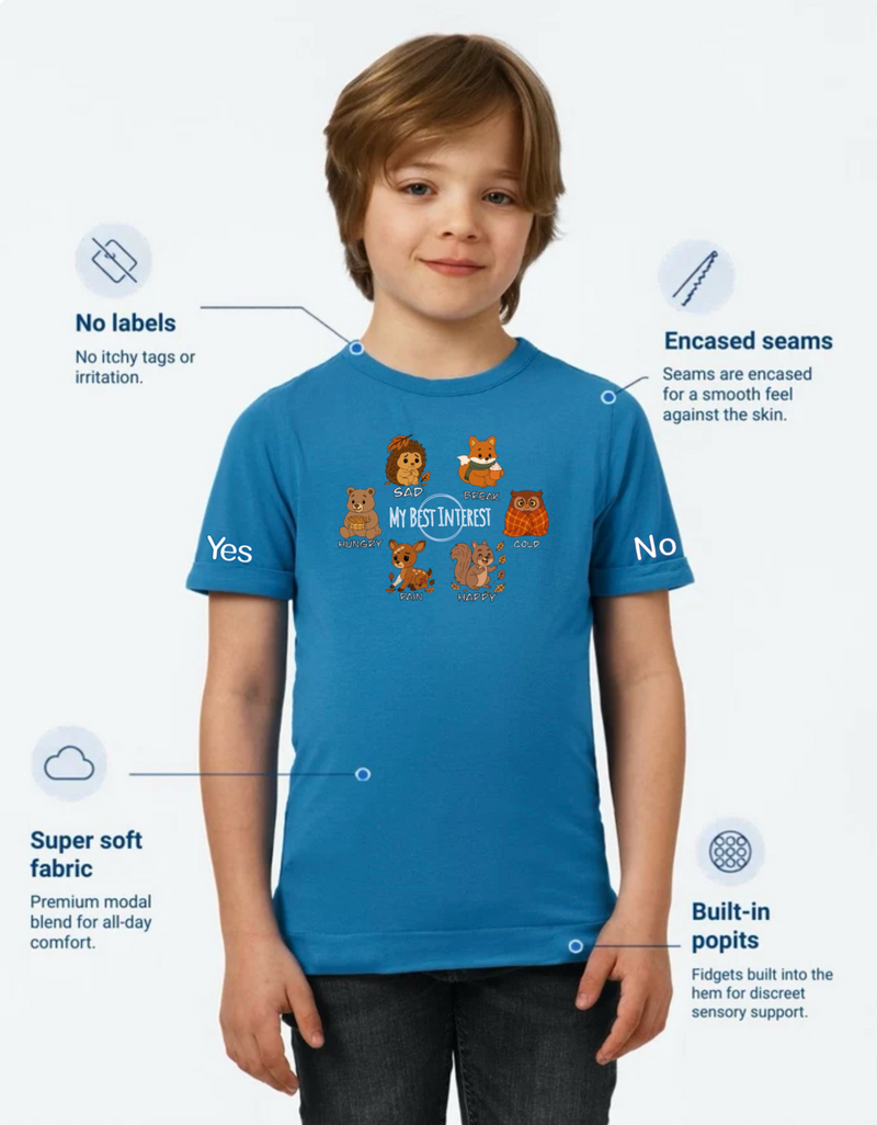 Kids Communication Fidget-T- Short Sleeve- Autumn Animals