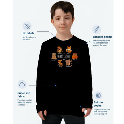 Kids Communication  Fidget-T- Long Sleeve- Autumn Animals (Body Print)