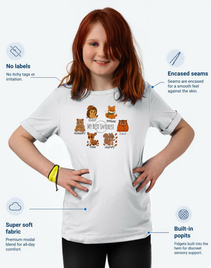 Kids Communication Fidget-T- Short Sleeve- Autumn Animals
