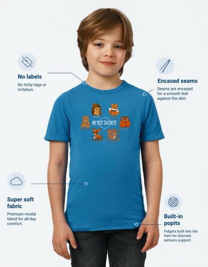 Kids Communication Fidget-T- Short Sleeve- Autumn Animals
