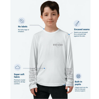Kids Communication Fidget-T- Long Sleeve- Essentials (Sleeve Print)