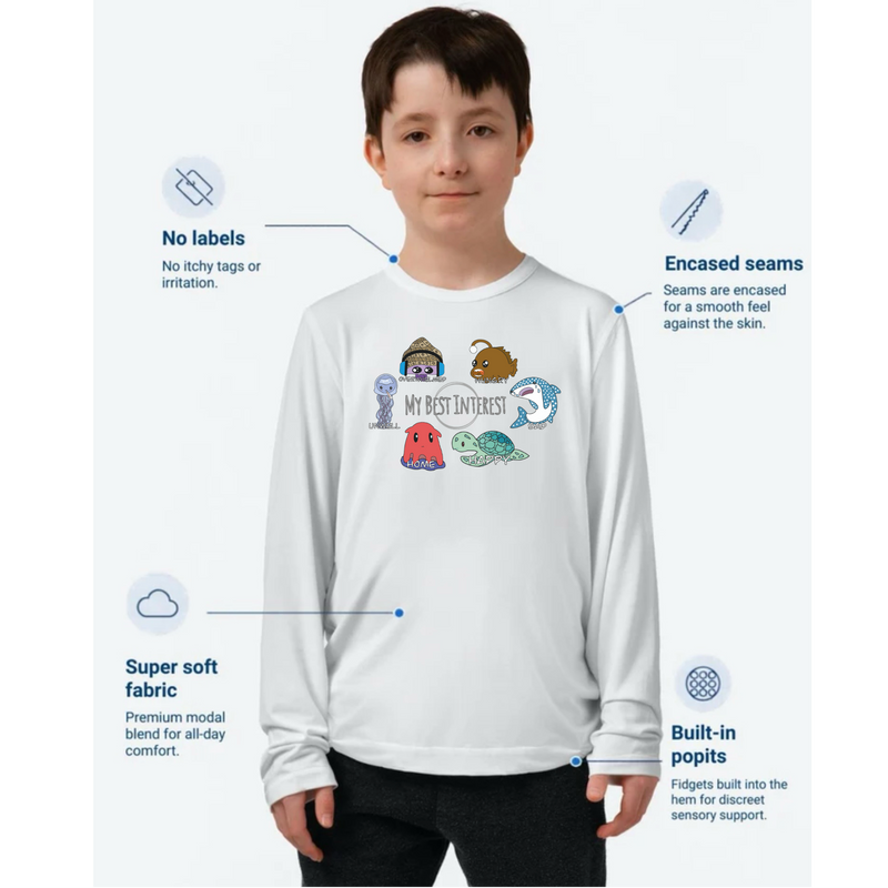 Kids Communication Fidget-T-Long Sleeve- Sea Creatures (Body Print)