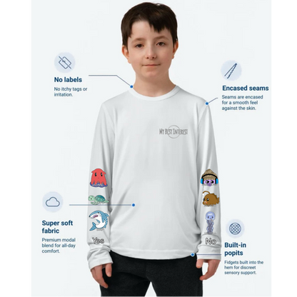 Kids Communication Fidget-T- Long Sleeve- Sea Creature (Sleeve Print)