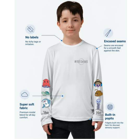 Kids Communication Fidget-T- Long Sleeve- Sea Creature (Sleeve Print)