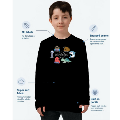 Kids Communication Fidget-T-Long Sleeve- Sea Creatures (Body Print)