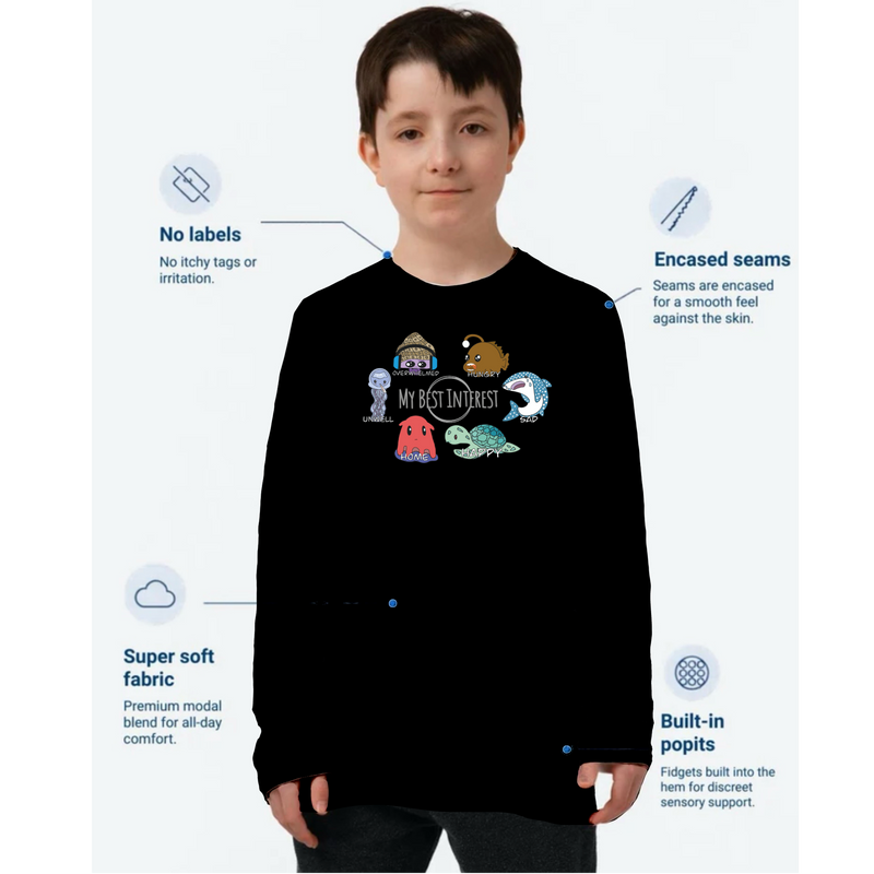 Kids Communication Fidget-T-Long Sleeve- Sea Creatures (Body Print)