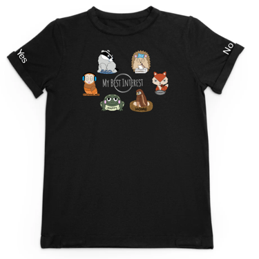 Kids Communication Fidget-T- Communication Clothing with built-in pop fidgets X My Best Interest| Black