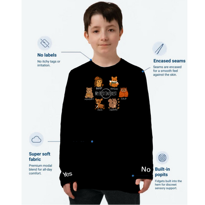 Kids Communication  Fidget-T- Long Sleeve- Autumn Animals (Body Print)