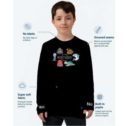 Kids Communication Fidget-T-Long Sleeve- Sea Creatures (Body Print)