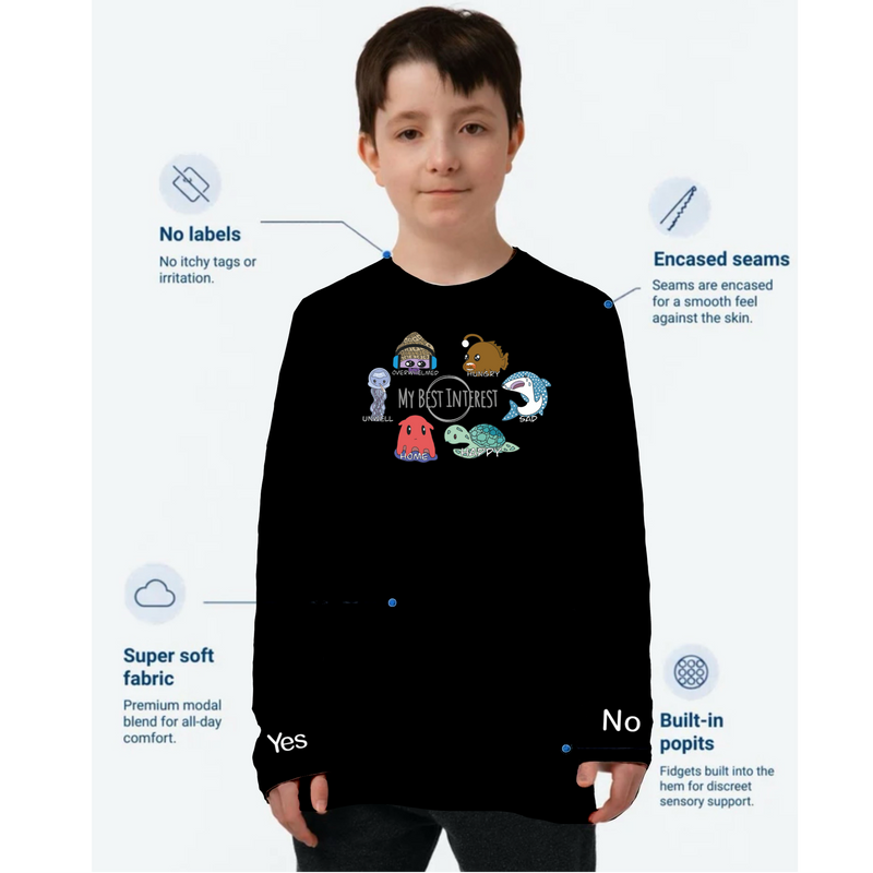 Kids Communication Fidget-T-Long Sleeve- Sea Creatures (Body Print)