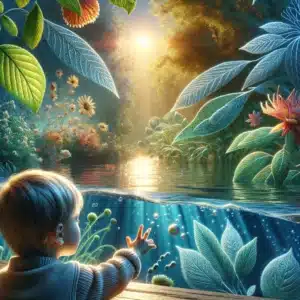  A child overlooks a calming vista of sensory calmness