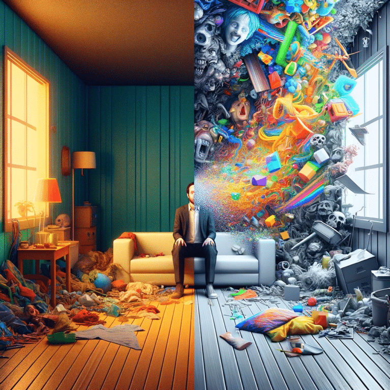 A-photorealistic-image-showing-two-sides-each-depicting-a-scenario-of-visual-distress-caused-by-under-and-over-stimulation