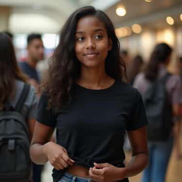 black tshirt teen